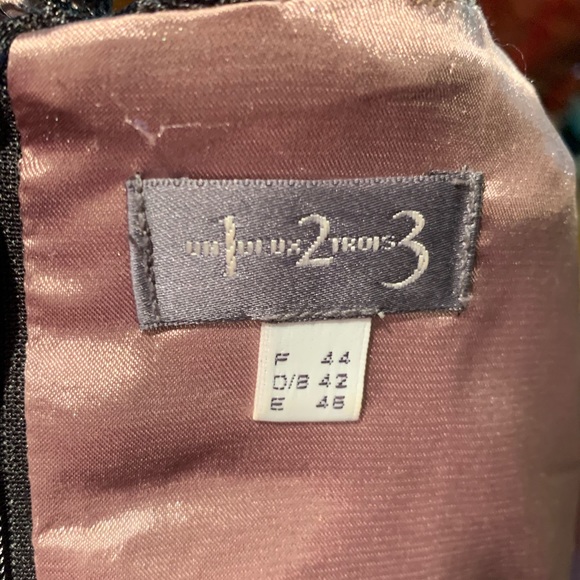 UN DEUX TROIS Silk and Lace Fitted Dress - Size 12 - Picture 7 of 8